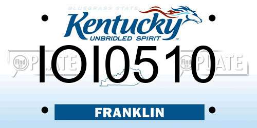 IOI0510 Kentucky License Plate