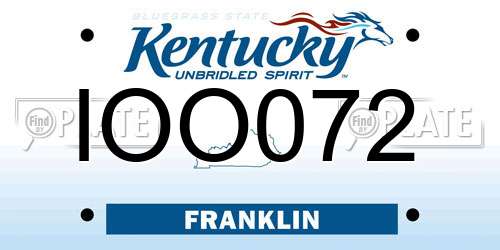 IOO072 Kentucky License Plate