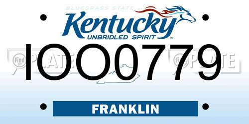 IOO0779 Kentucky License Plate