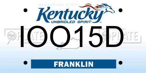 IOO15D Kentucky License Plate