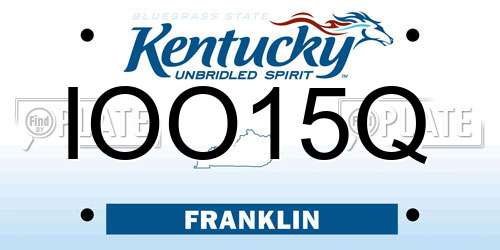 IOO15Q Kentucky License Plate