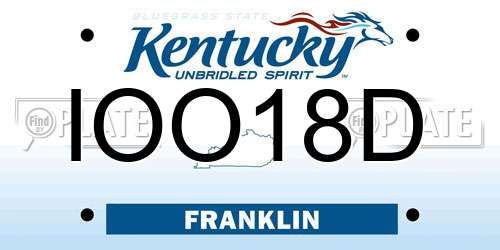 IOO18D Kentucky License Plate