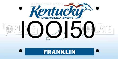 IOOI50 Kentucky License Plate