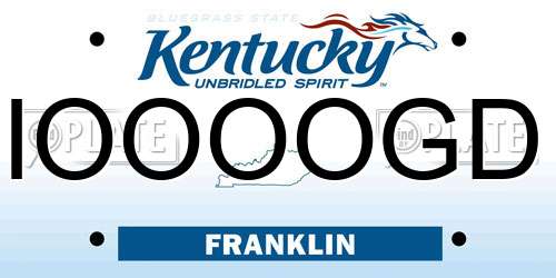 IOOOOGD Kentucky License Plate