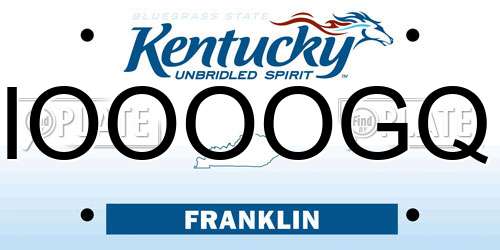 IOOOOGQ Kentucky License Plate