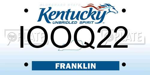IOOQ22 Kentucky License Plate