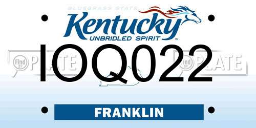 IOQ022 Kentucky License Plate