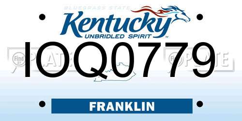 IOQ0779 Kentucky License Plate