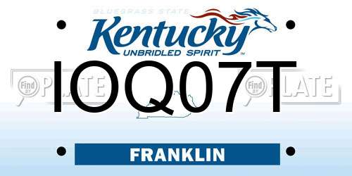 IOQ07T Kentucky License Plate