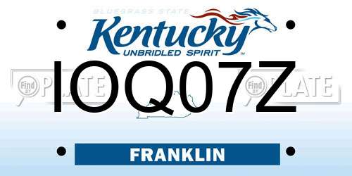 IOQ07Z Kentucky License Plate