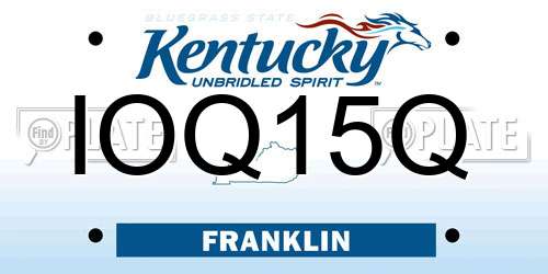 IOQ15Q Kentucky License Plate