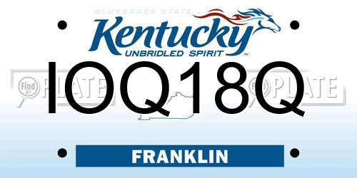 IOQ18Q Kentucky License Plate