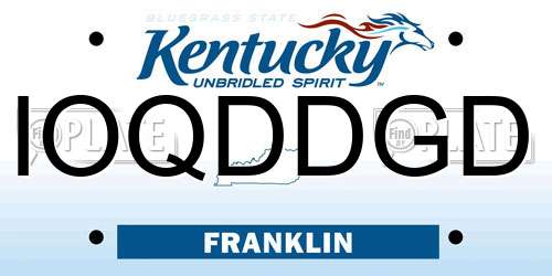 IOQDDGD Kentucky License Plate