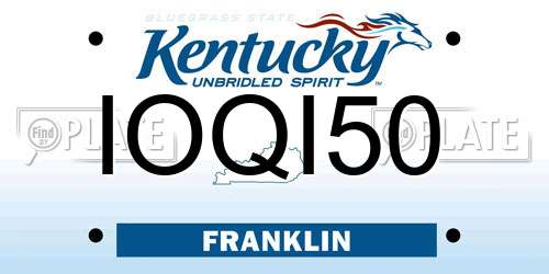 IOQI50 Kentucky License Plate