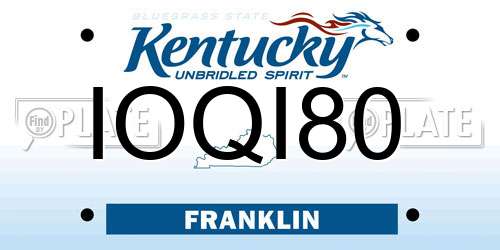 IOQI80 Kentucky License Plate