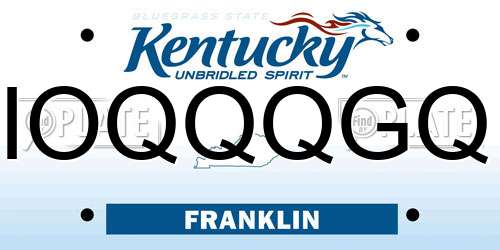 IOQQQGQ Kentucky License Plate