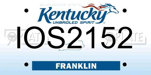 IOS2152 Kentucky License Plate