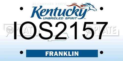 IOS2157 Kentucky License Plate