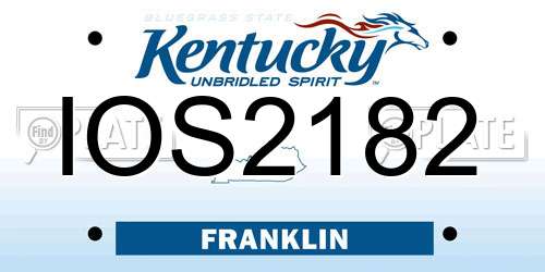 IOS2182 Kentucky License Plate