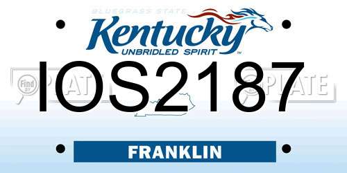 IOS2187 Kentucky License Plate