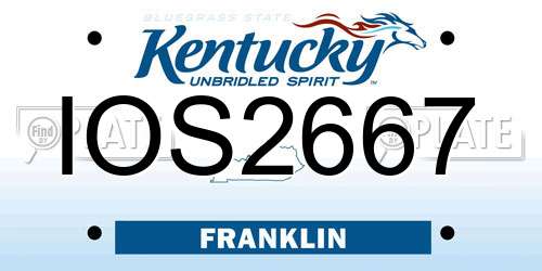 IOS2667 Kentucky License Plate