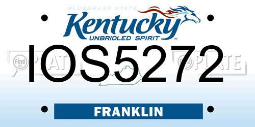 IOS5272 Kentucky License Plate