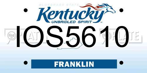 IOS5610 Kentucky License Plate