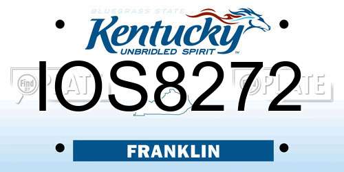 IOS8272 Kentucky License Plate
