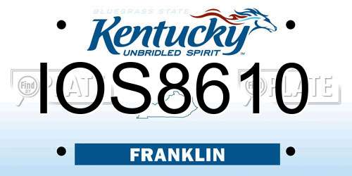 IOS8610 Kentucky License Plate