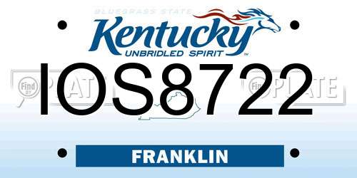 IOS8722 Kentucky License Plate