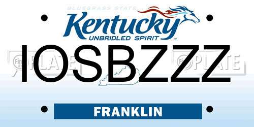IOSBZZZ Kentucky License Plate