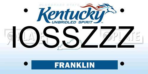 IOSSZZZ Kentucky License Plate
