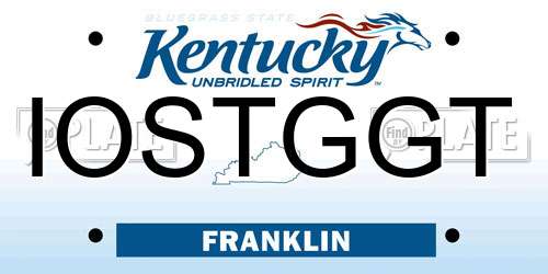 IOSTGGT Kentucky License Plate