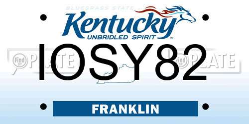 IOSY82 Kentucky License Plate