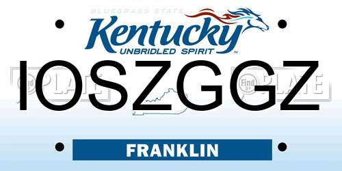 IOSZGGZ Kentucky License Plate