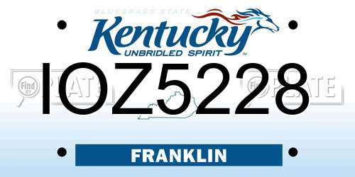 IOZ5228 Kentucky License Plate
