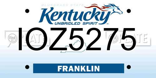 IOZ5275 Kentucky License Plate