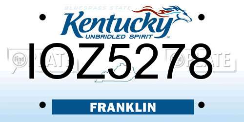IOZ5278 Kentucky License Plate