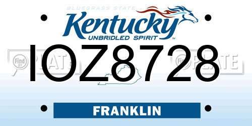 IOZ8728 Kentucky License Plate
