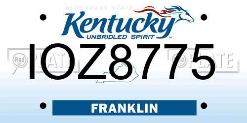 IOZ8775 Kentucky License Plate
