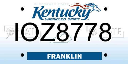 IOZ8778 Kentucky License Plate