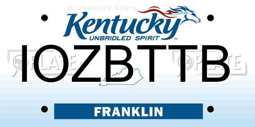 IOZBTTB Kentucky License Plate