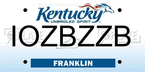 IOZBZZB Kentucky License Plate