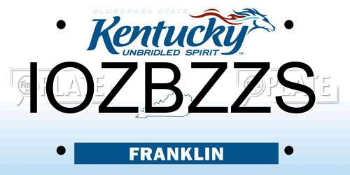 IOZBZZS Kentucky License Plate