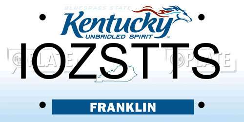 IOZSTTS Kentucky License Plate