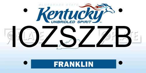 IOZSZZB Kentucky License Plate