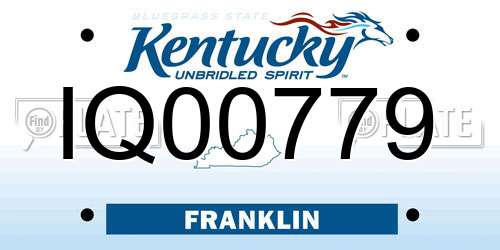 IQ00779 Kentucky License Plate