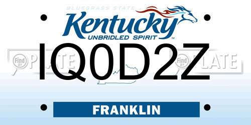 IQ0D2Z Kentucky License Plate