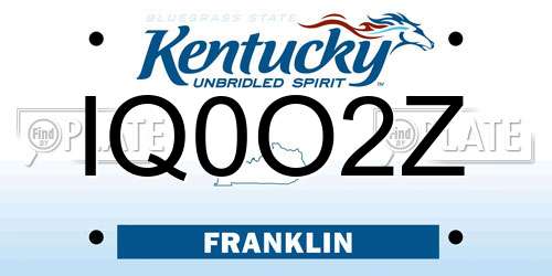 IQ0O2Z Kentucky License Plate