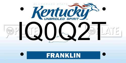 IQ0Q2T Kentucky License Plate